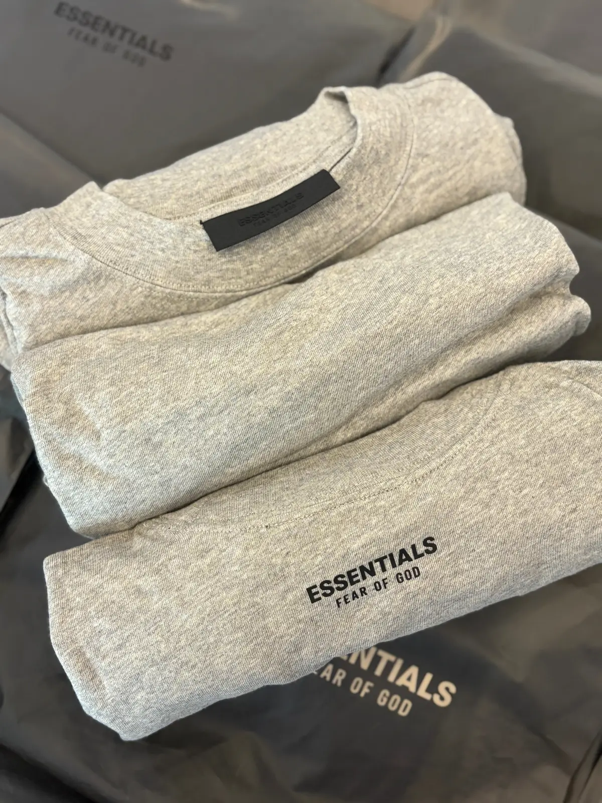 Fear of God Essentials 3-pack tees light heather