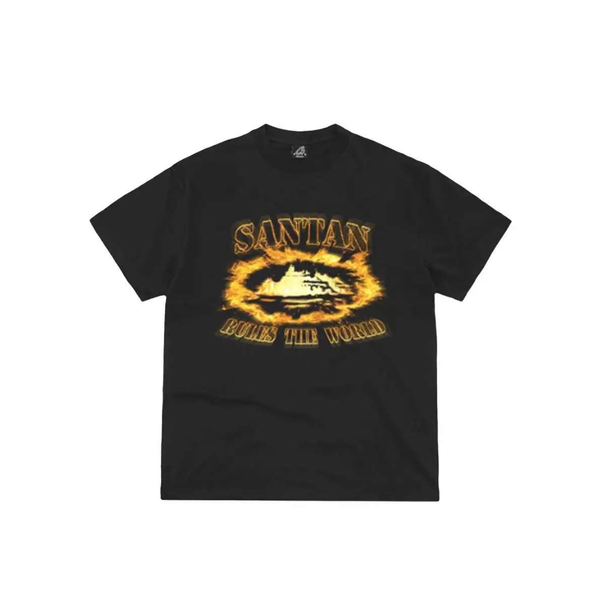 Corteiz Corteiz Santan Alcatraz Tee Black/Orange Flame