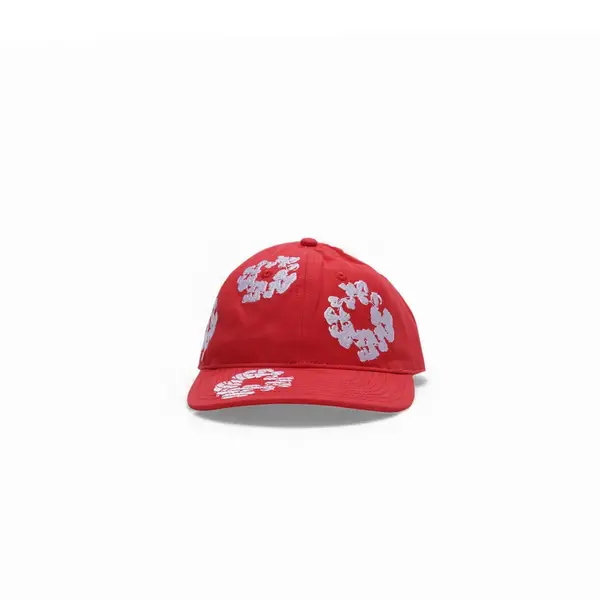 Denim Tears The Cotton Wreath Fitted Cap Red