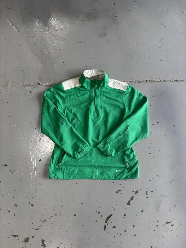 Nike Womens Green & White Nike Windbreaker - Medium