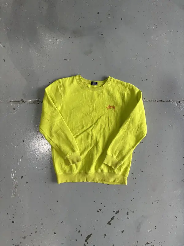 Stussy Lumo Yellow Stussy Sweater - Medium