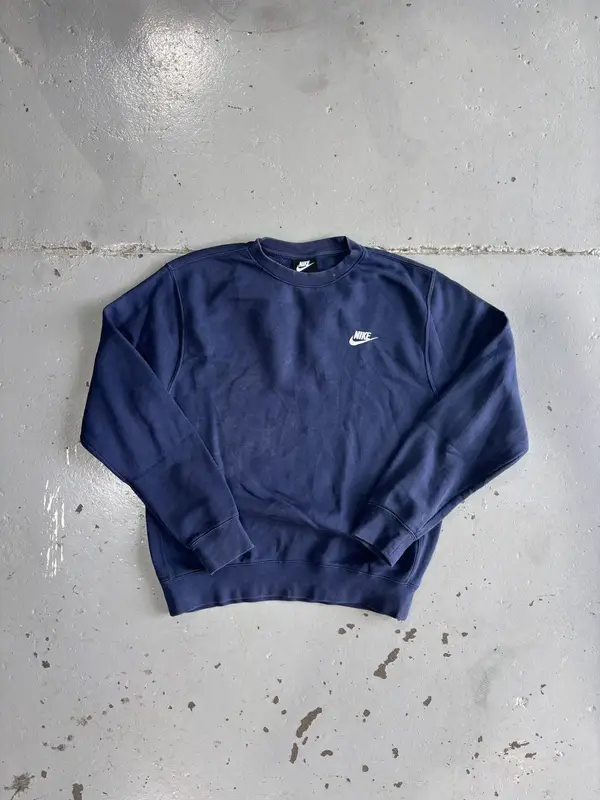 Nike Navy Blue Nike Sportswear Club Fleece Sweater - Small