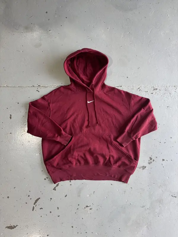 Nike Vintage Burgundy Nike Hoodie - Large