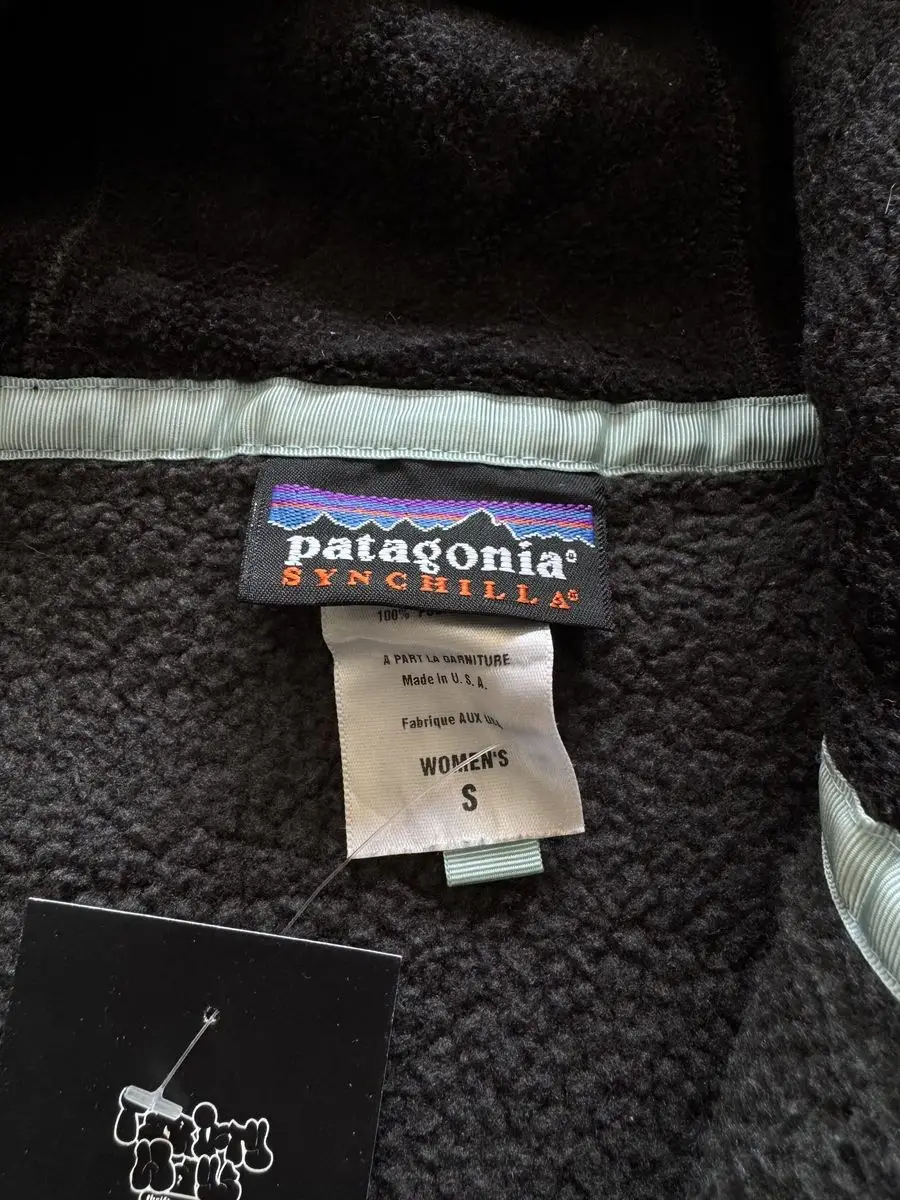 Vintage Womens Black Patagonia Fleece Hoodie - Small
