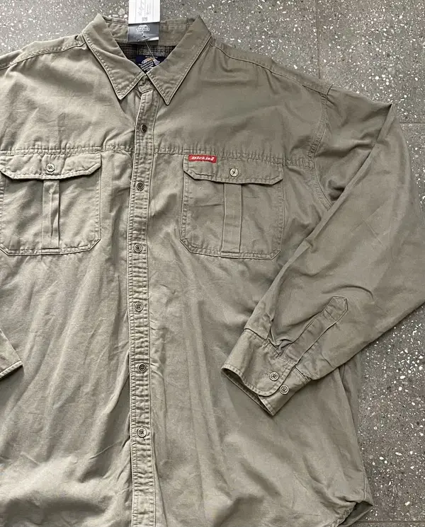 Vintage Military Green Dickies Shirt - Extra Large