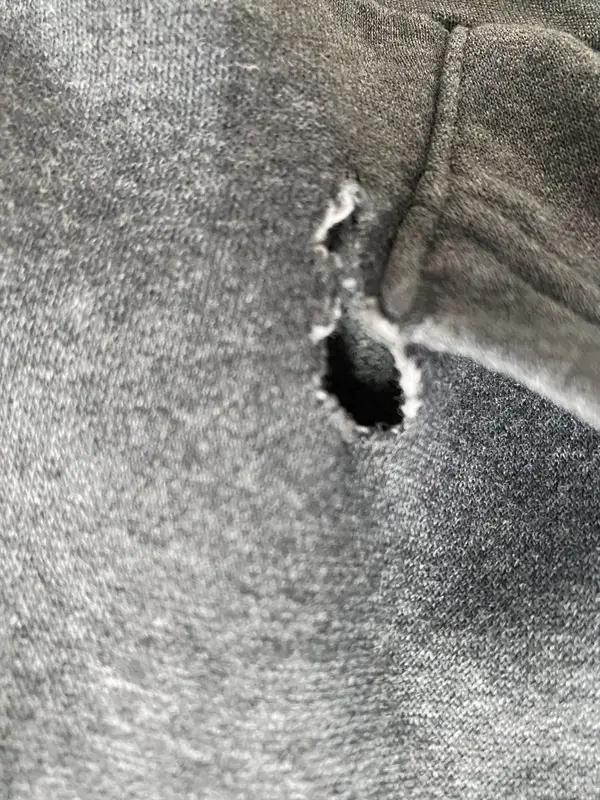 Gray Adidas Essentials 3 Stripes Hoodie - Small