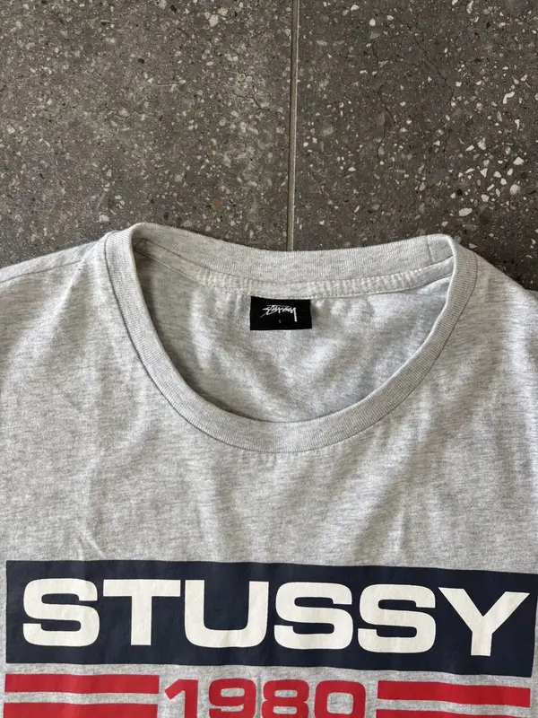 Grey Stussy Entanglement 1980 Shirt - Extra Large