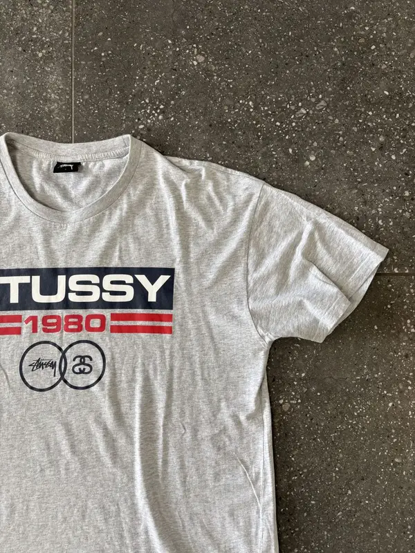 Grey Stussy Entanglement 1980 Shirt - Extra Large