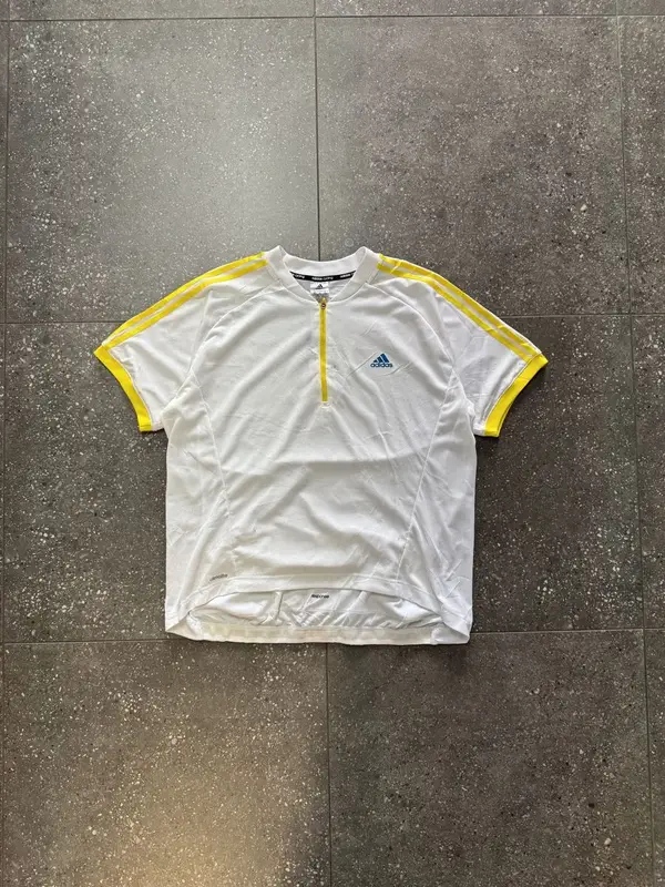 Adidas Whit & yellow Adidas Cycling Shirt - Extra Extra Large