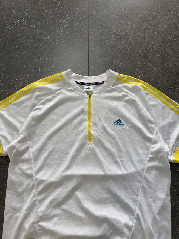 Whit & yellow Adidas Cycling Shirt - Extra Extra Large