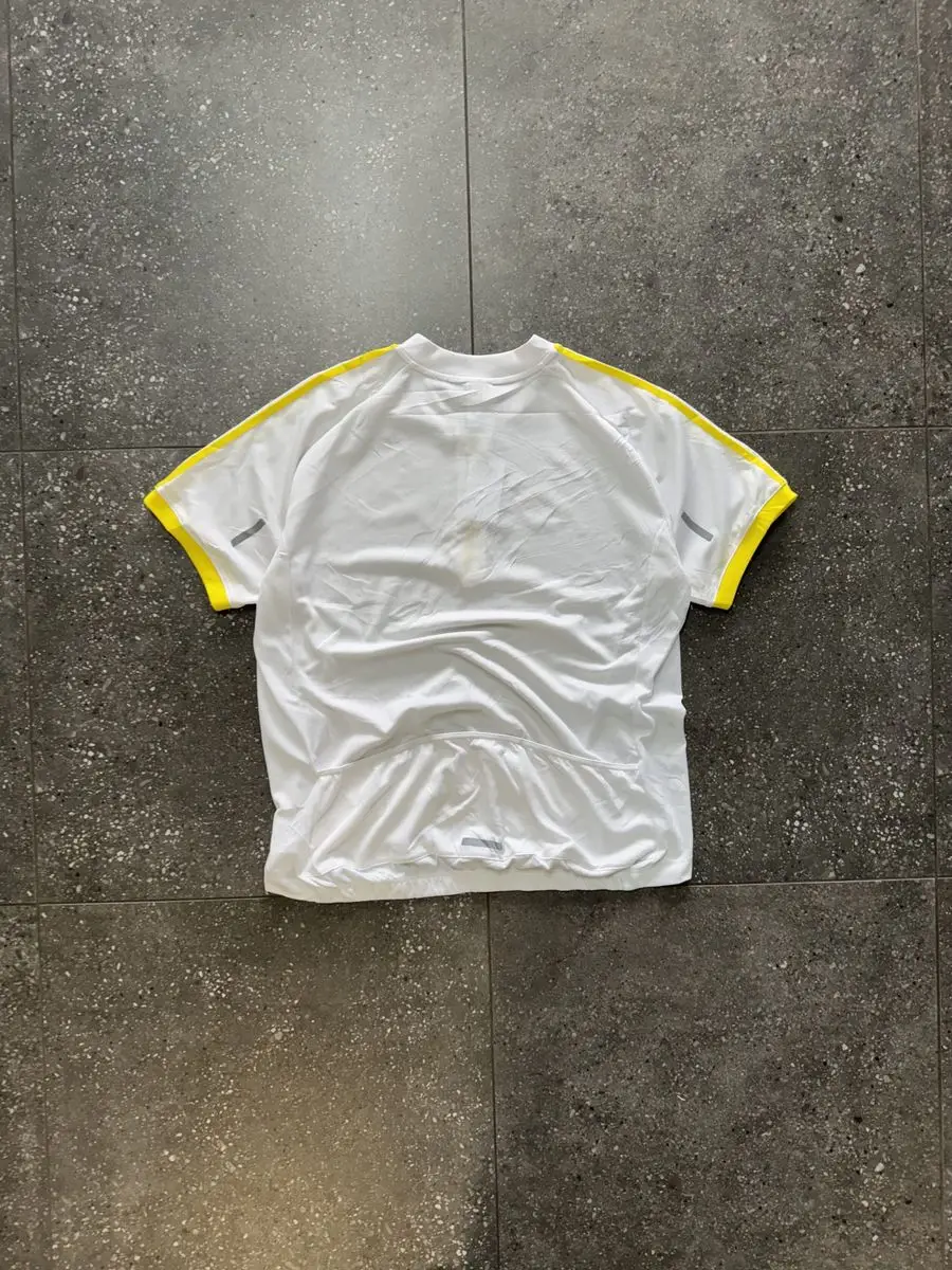 Whit & yellow Adidas Cycling Shirt - Extra Extra Large