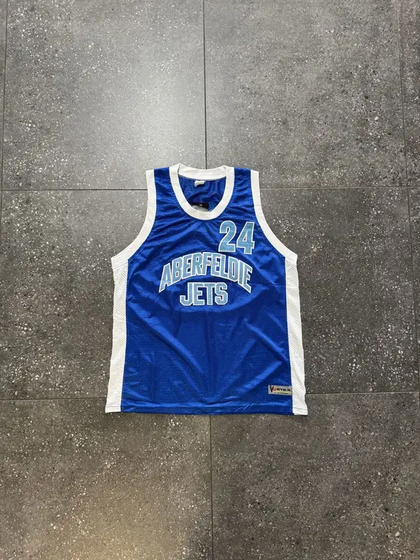  Blue Mesh Aberfeldie Jets Baskeball Jesey - Large