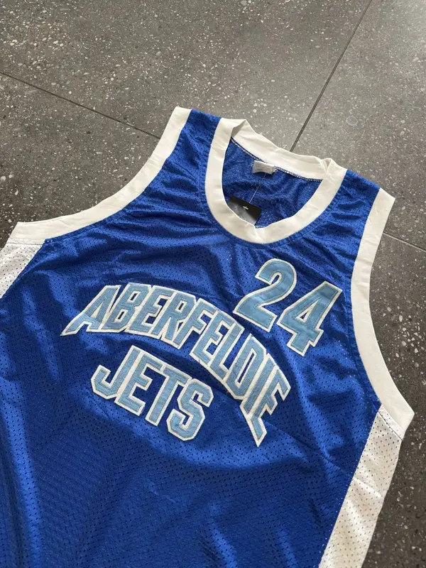 Blue Mesh Aberfeldie Jets Baskeball Jesey - Large