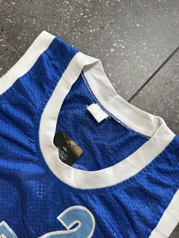 Blue Mesh Aberfeldie Jets Baskeball Jesey - Large