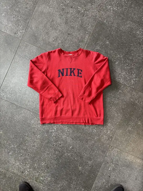 Nike Red Nike Sports Text Logo Sweater - Large