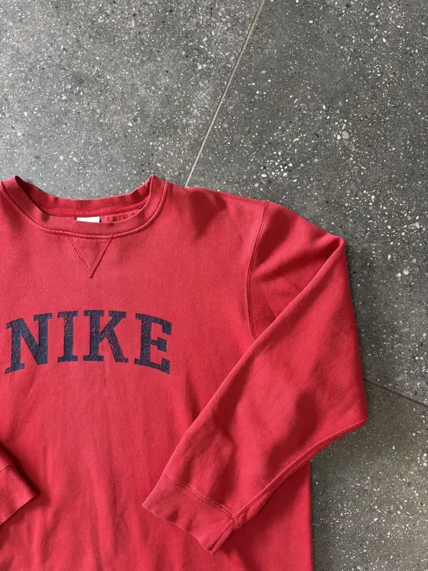 Red Nike Sports Text Logo Sweater - Large