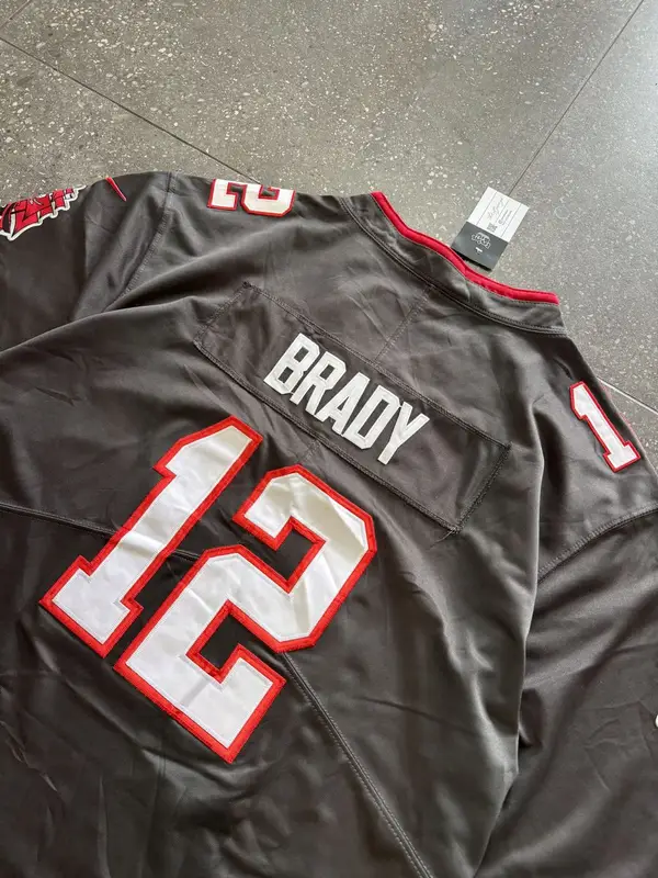 Grey & Red Tom Brady Nike NFL Jersey - Extra Large