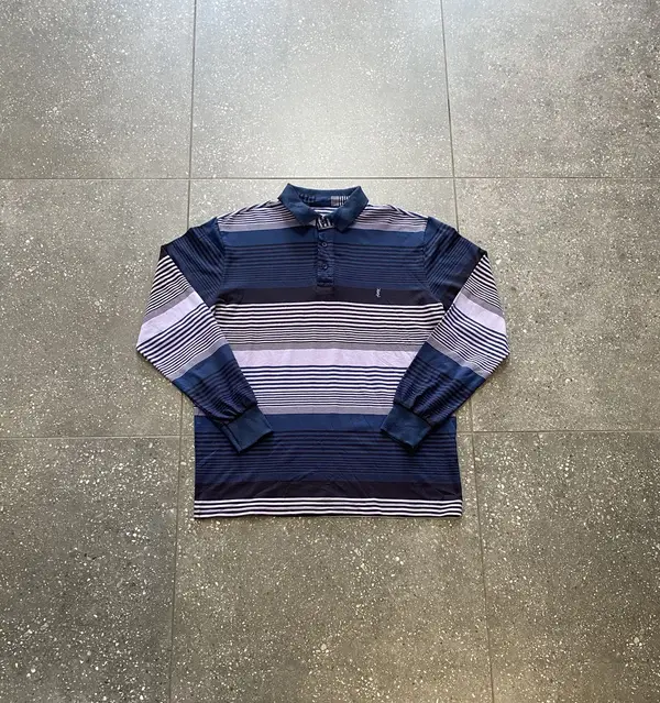  Black, Navy & Purple YSL Long Sleeve Golf Tee - Extra Extra Large