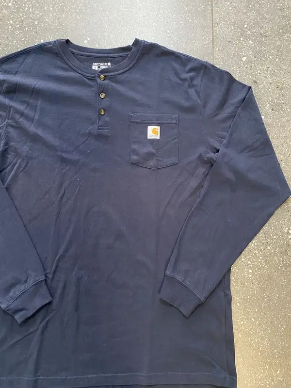 Navy Carhartt Henley Shirt - Extra Large