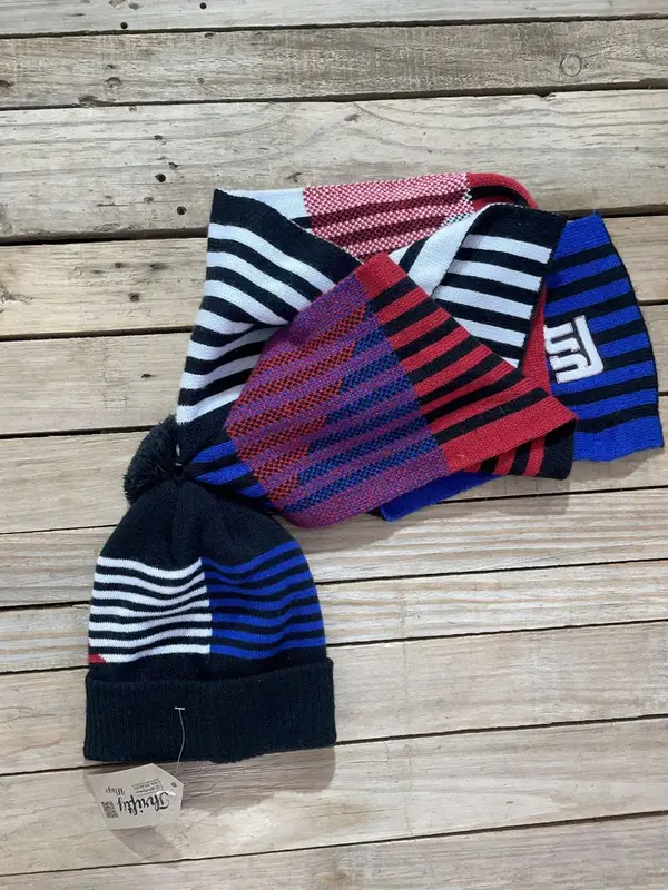 NFL Black, Red, White Beanie + Scarf - One Size Fits All