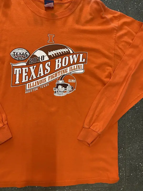 Orange Illinois Texas Bowl Long Sleeve Tshirt - Large
