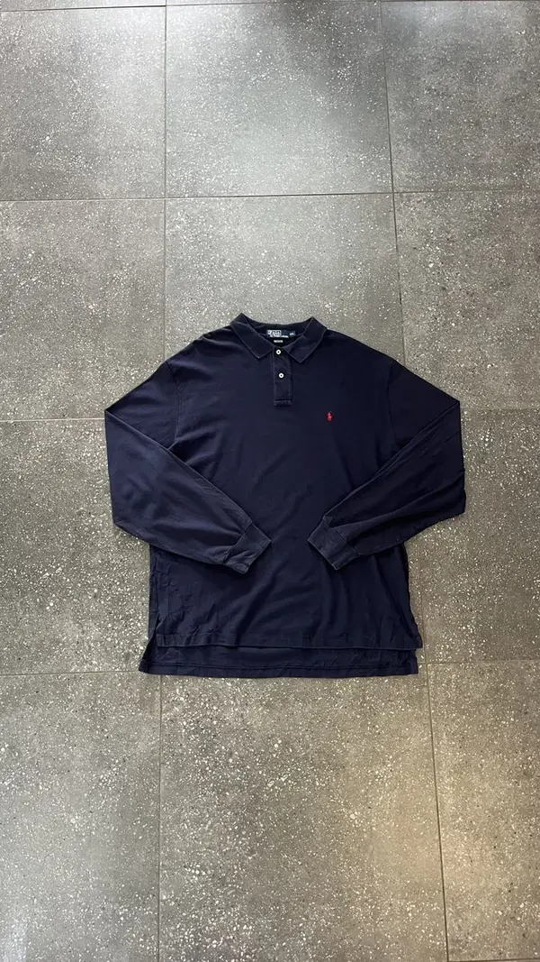 Ralph Lauren Vintage Navy Polo By Ralph Lauren Long Sleeve Golf T-Shirt - Extra Extra Large