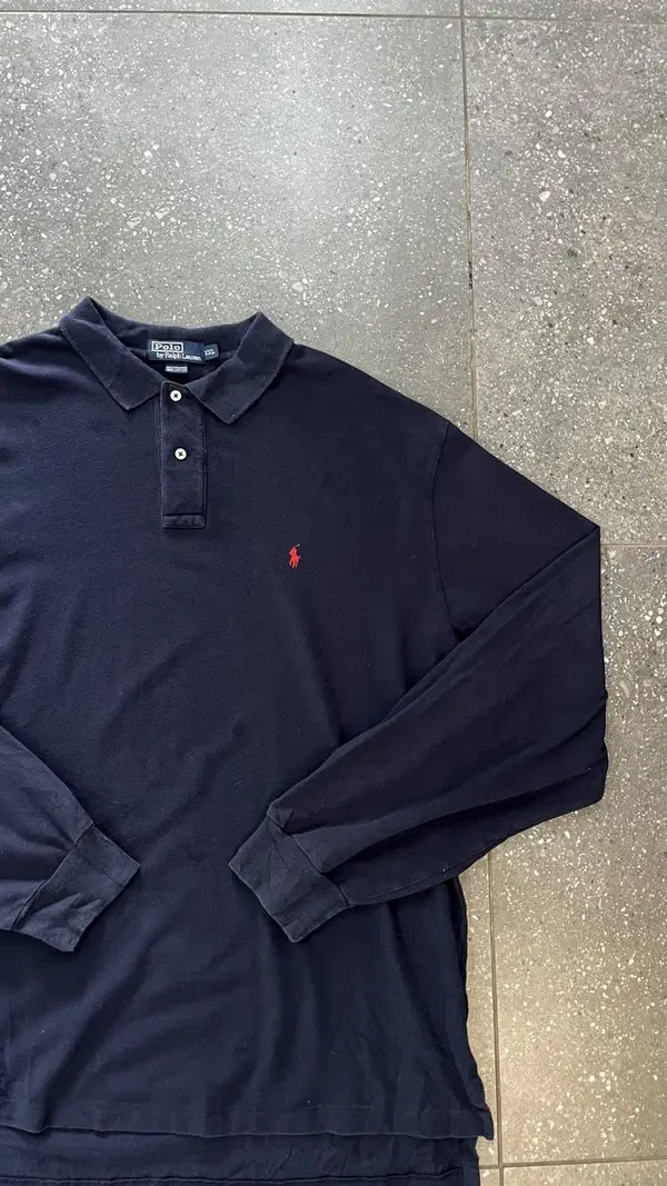 Vintage Navy Polo By Ralph Lauren Long Sleeve Golf T-Shirt - Extra Extra Large