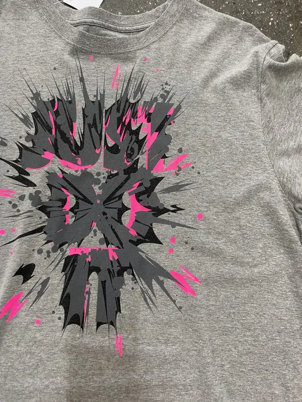 Grey & Pink Nike Just Do It Tee - Extra Large