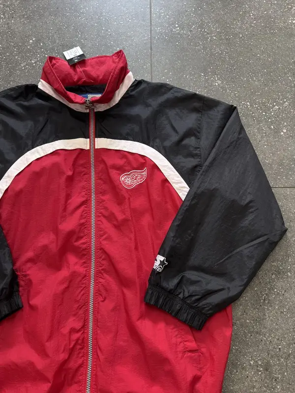 Vintage Red & Black 90s Detroit Wings Starter Jacket - Extra Large