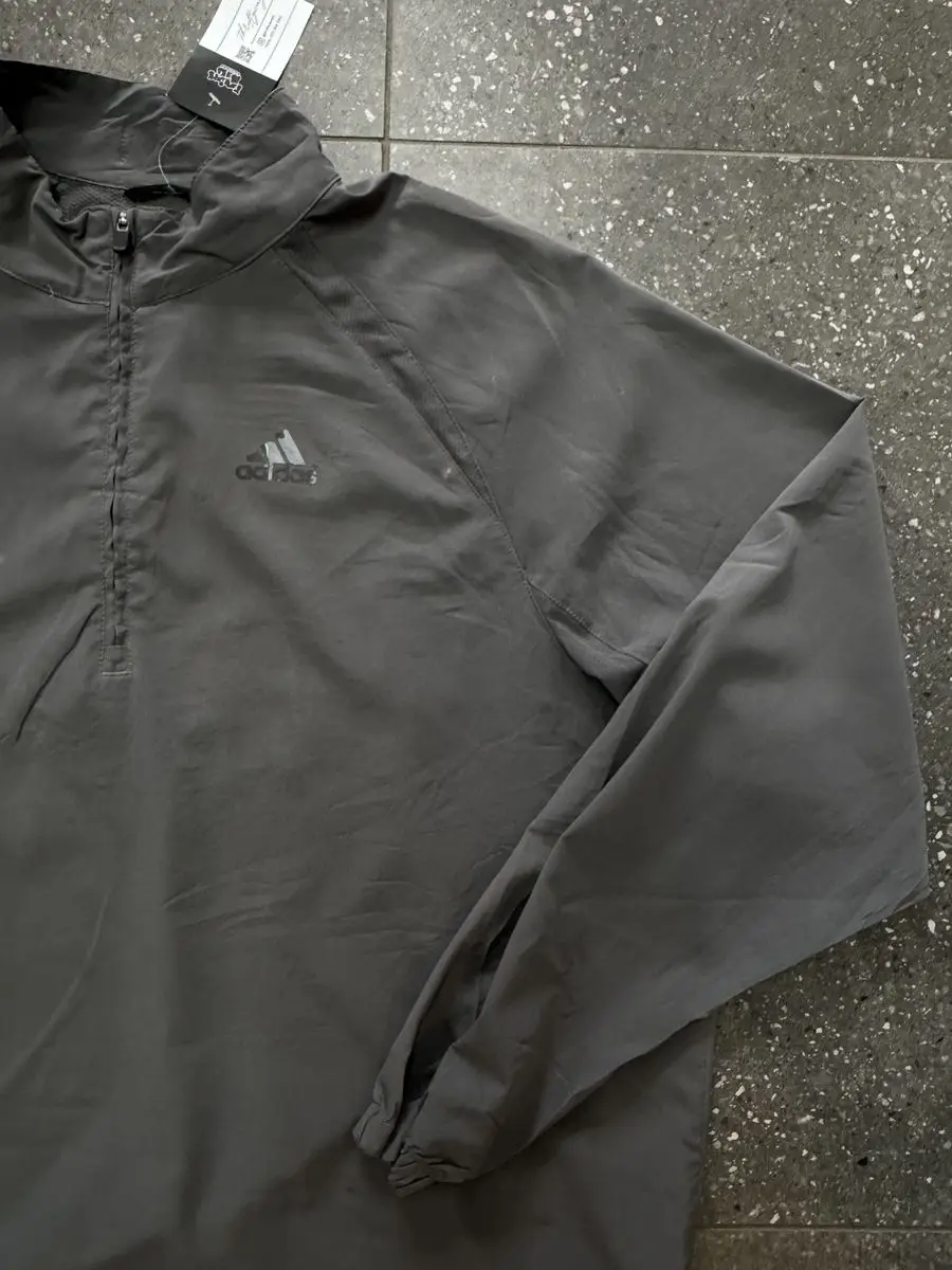 Vintage Grey Adidas Windbreaker - Large