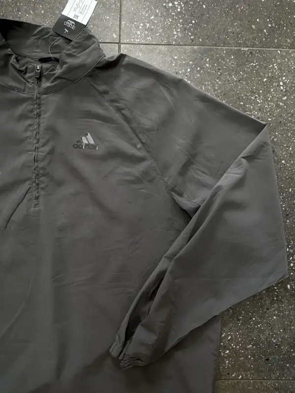 Vintage Grey Adidas Windbreaker - Large