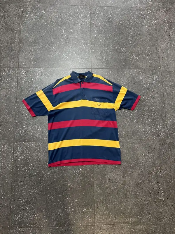  Navy/Red Paul Shark Golf Shirt-Large