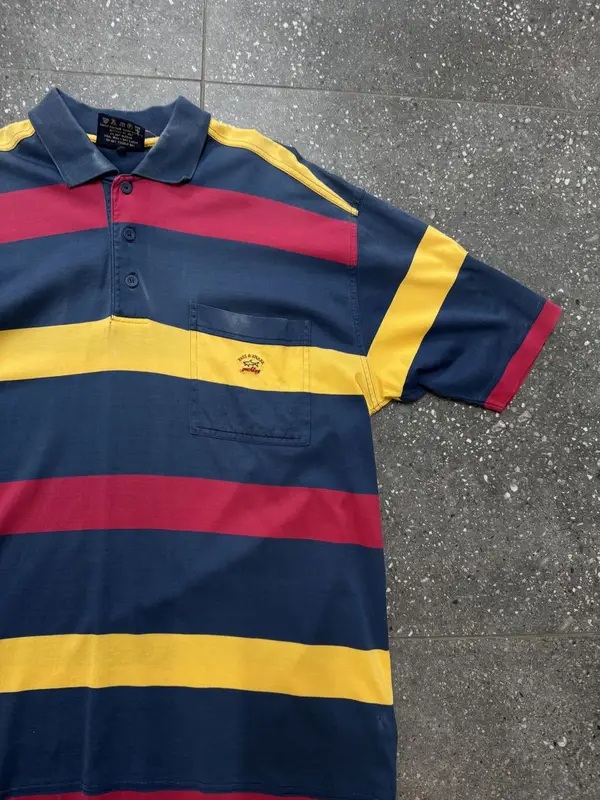 Navy/Red Paul Shark Golf Shirt-Large