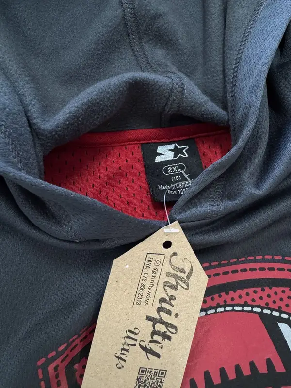 Grey & Red Starter Hoodie - Kiddies Extra Large