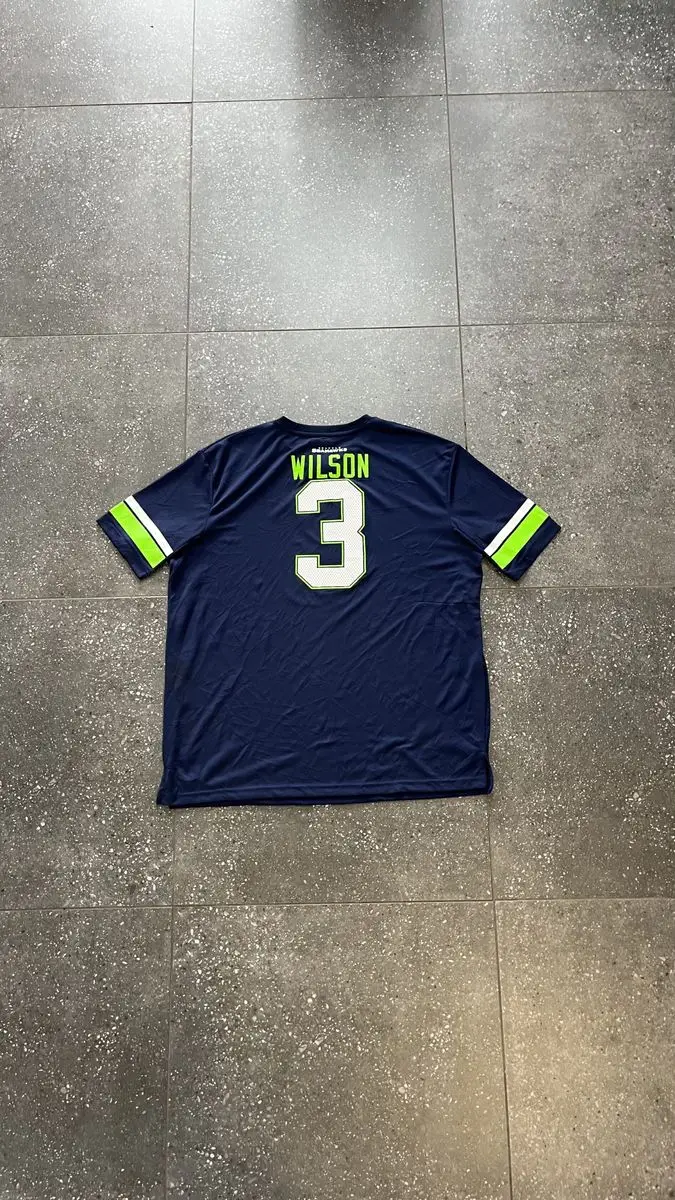 Vintage Navy, White & Green Seahawks NFL Football Jersey -