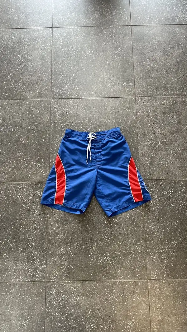  Vintage Red & Blue Chichago Cubs Swim Shorts - Large (38 x 40)