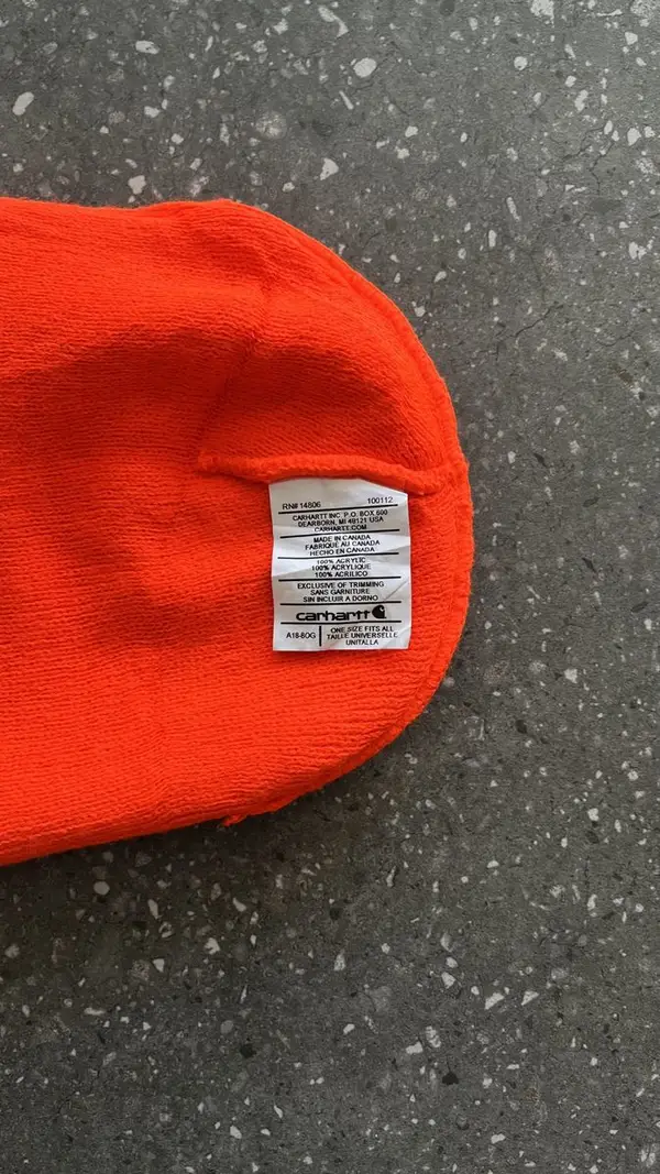 Orange Carhartt Beanie - One Size Fits All