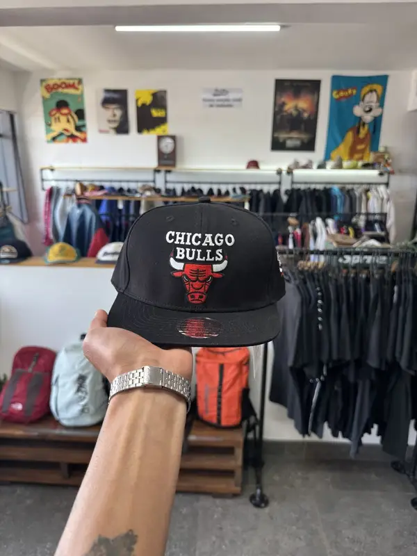  Black Chicago Bulls NBA Snap - One Size Fits All