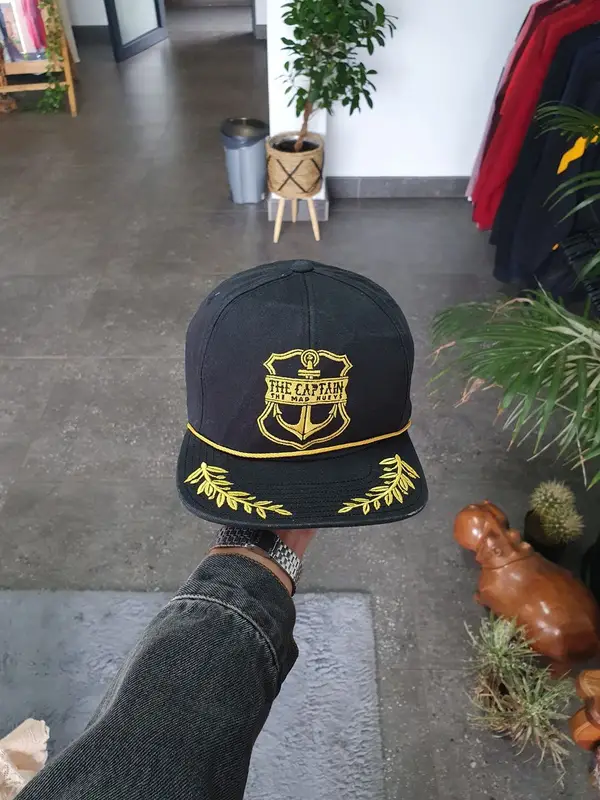  Vintage Black& Gold Mad Hueys The Captain Cap - One Size Fits All