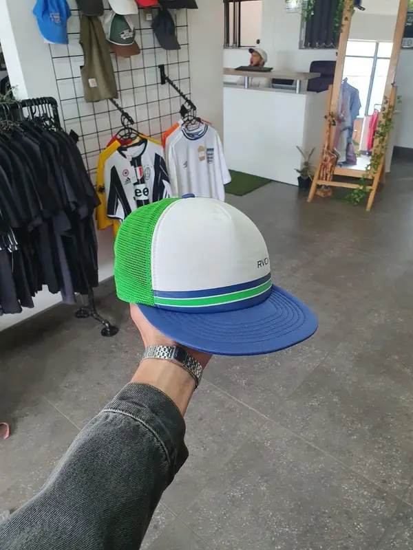  Vintage Green White & Navy RVCA Cap - One Size Fits All