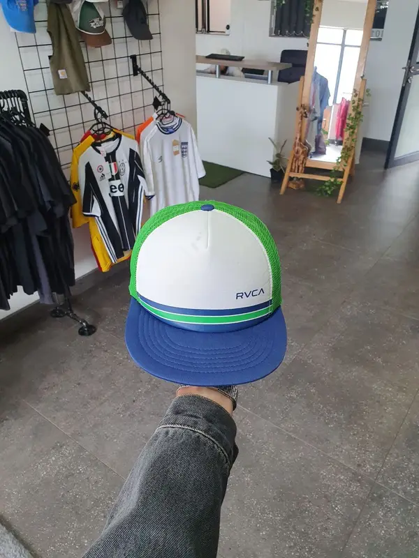 Vintage Green White & Navy RVCA Cap - One Size Fits All