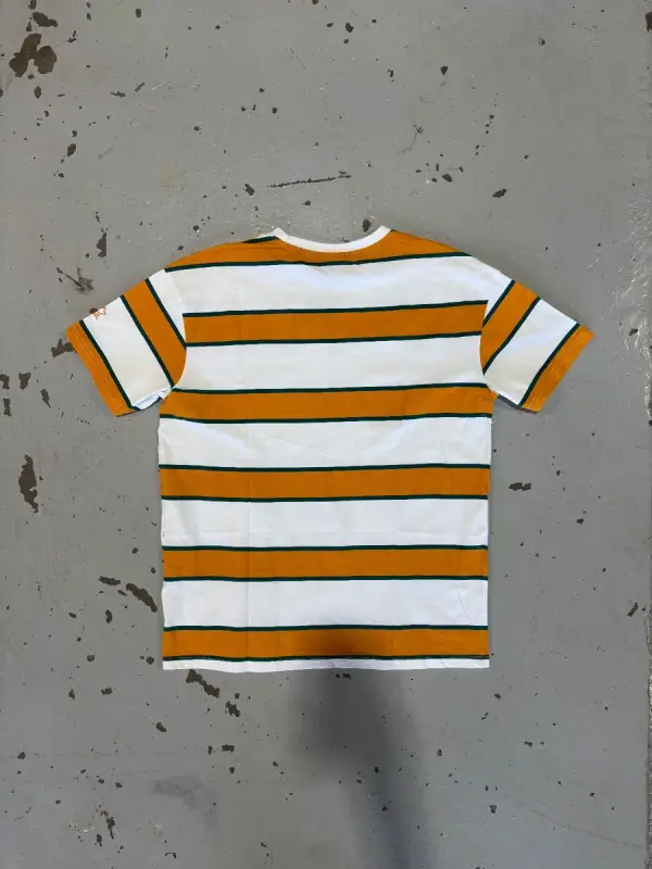 Yellow & White Striped Starter Black Label T-Shirt - Small