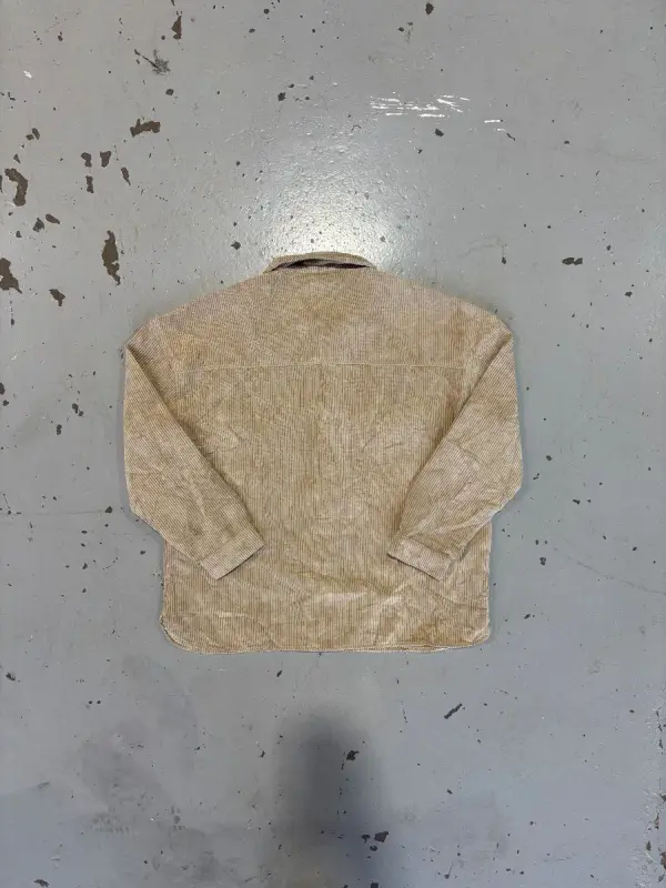 Womens Tan Corduroy Button Down Shirt - 158/164