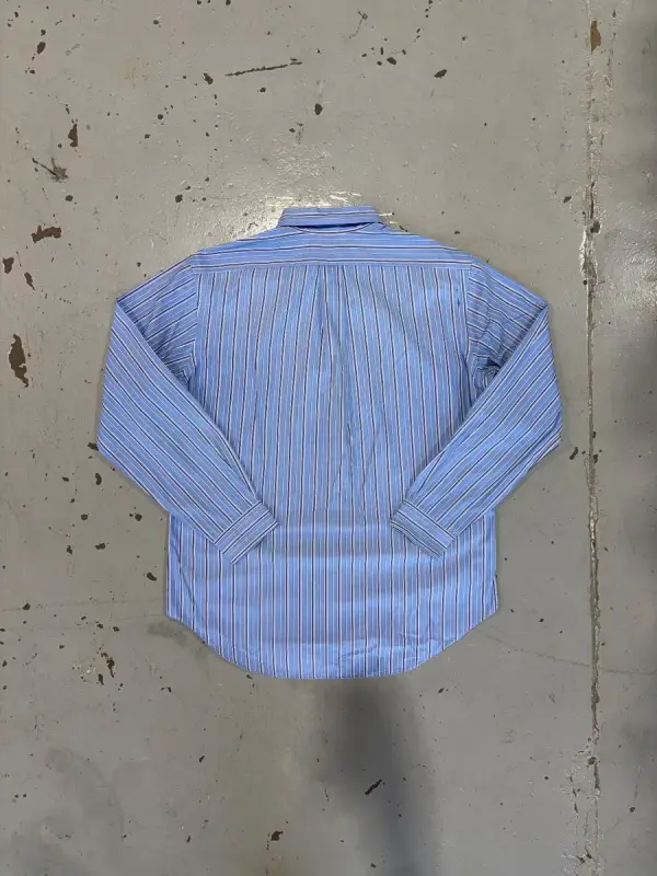 Blue Striped Polo Ralph Lauren Long-Sleeve Shirt - Large