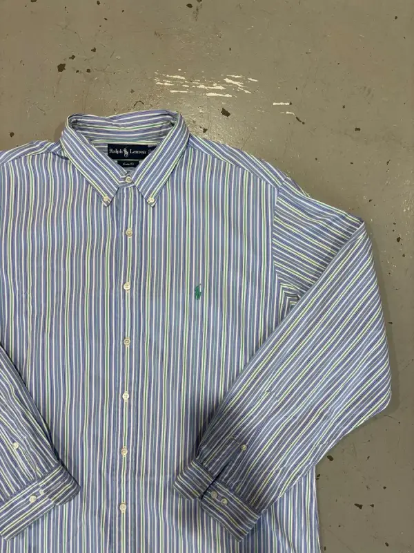 Vintage Striped Polo Ralph Lauren Oxford Shirt -Extra Extra Large