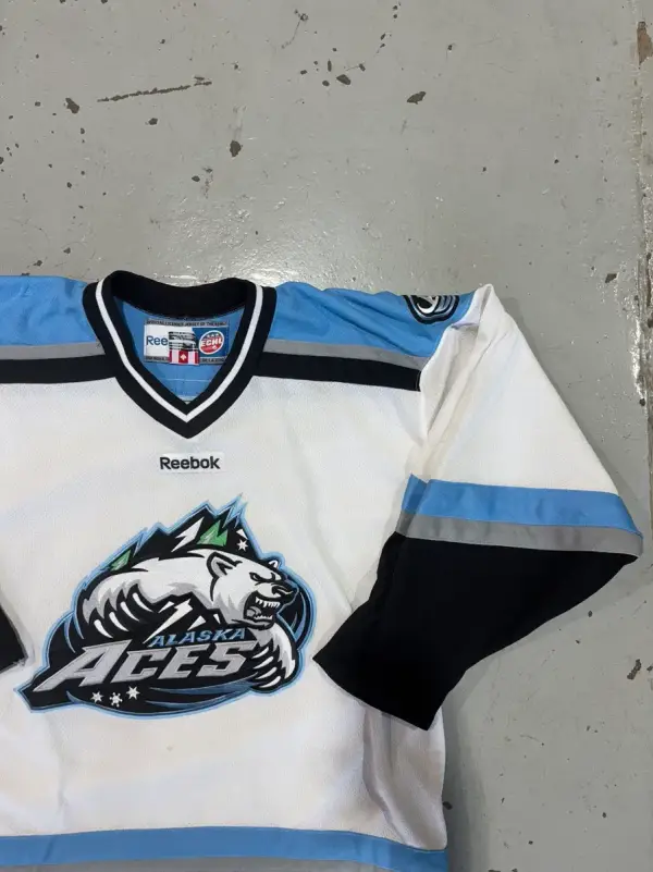 Blue & White Reebok Alaska Aces ECHL Hockey Jersey - Large