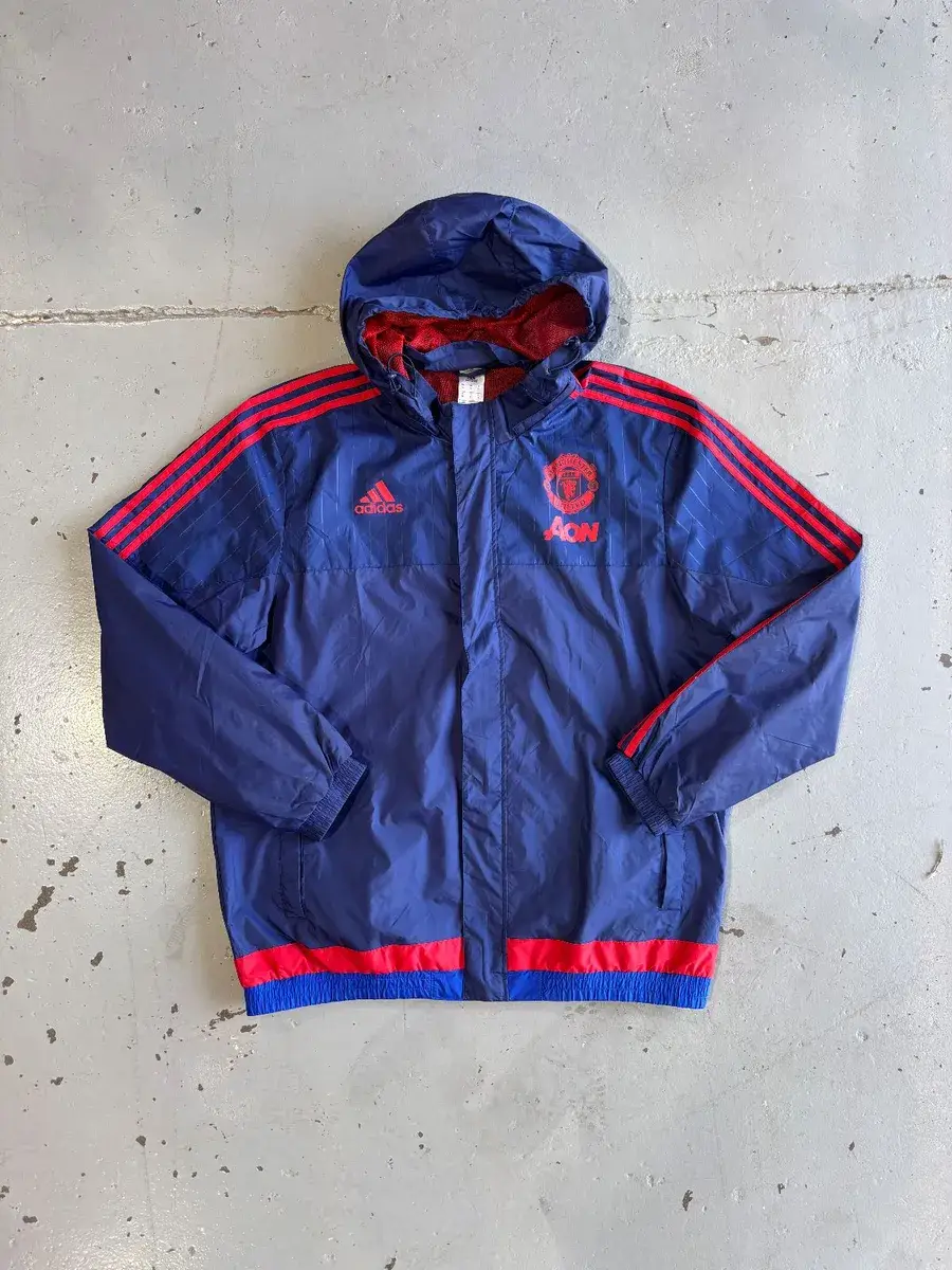 Adidas Blue Adidas Manchester United 2015/16 Rain Jacket - Extra Large