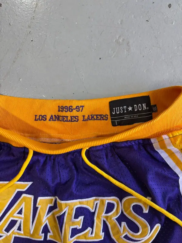 Just Don x Mitchell & Ness LA Lakers 1996/97 Throwback Shorts - Extra Extra Larg