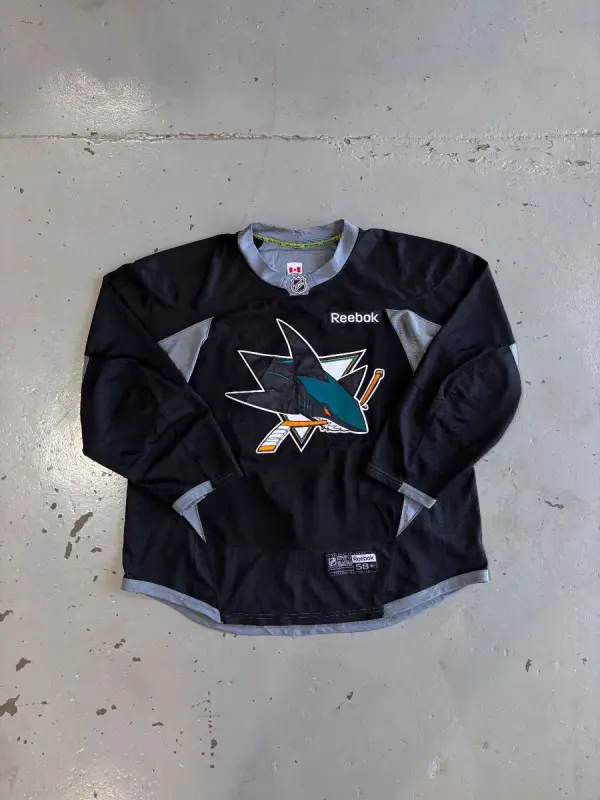 Reebok Black Reebok NHL San Jose Sharks Hockey Jersey - 58
