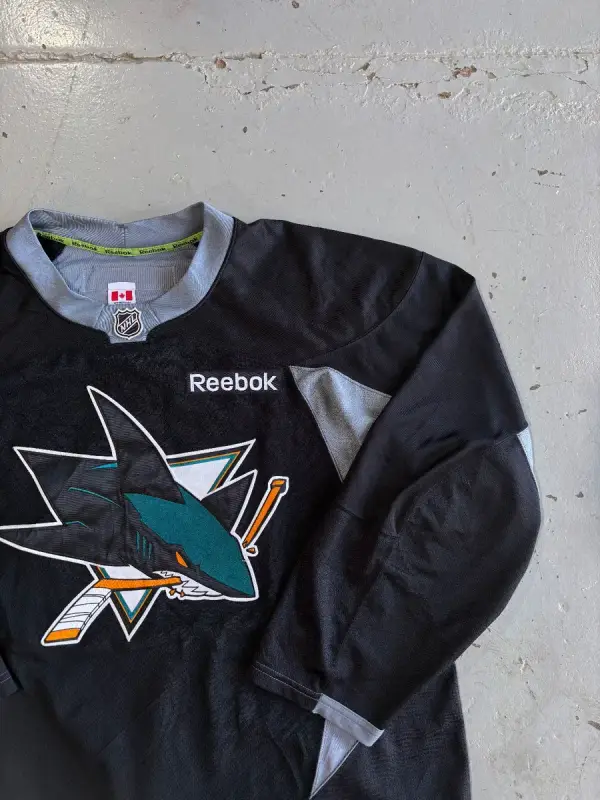 Black Reebok NHL San Jose Sharks Hockey Jersey - 58